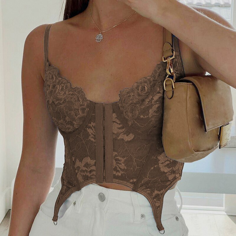 Women's Summer Lace Backless Bandage Crop Top