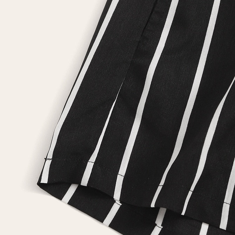 Women's Two-Piece Striped Romper | Shorts & Top