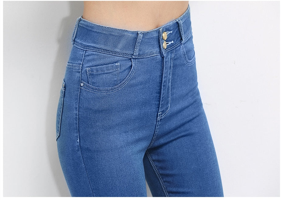 Women's Autumn High Waist Stretch Slim Jeans