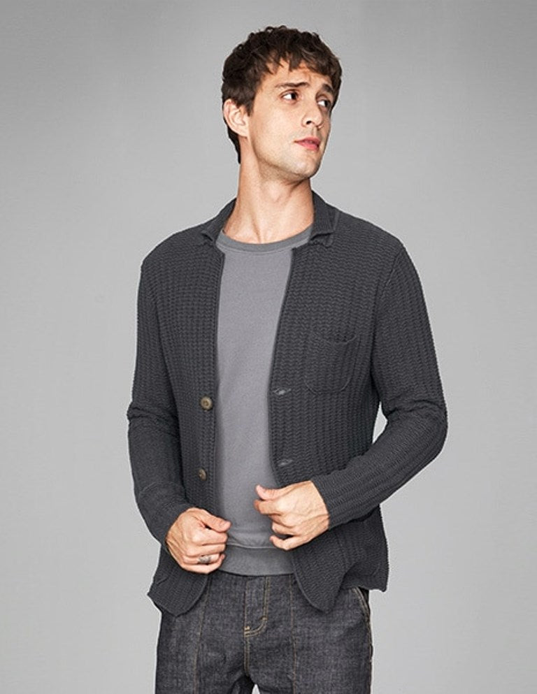 Men's Autumn Cotton Knitted Cardigan With Pockets