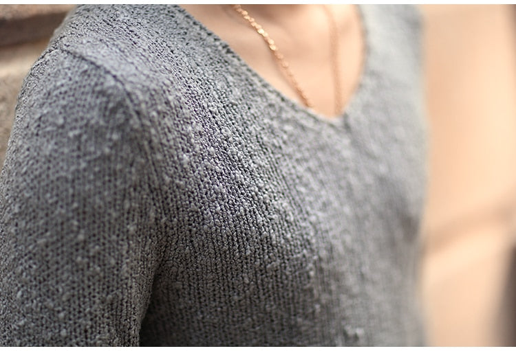 Men's Autumn/Winter Woolen Knitted V-Neck Pullover