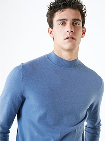 Men's Autumn Basic High Neck Knitted Sweater