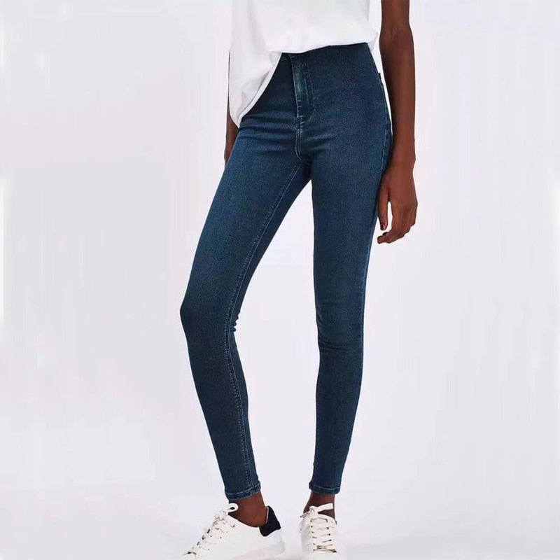 Women's Spring/Autumn High Waist Elastic Stretch Skinny Jeans