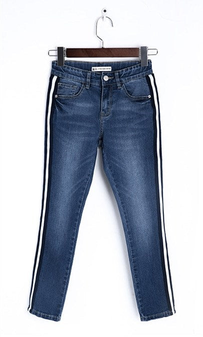 Women's Autumn Skinny Ankle-Length Striped Jeans