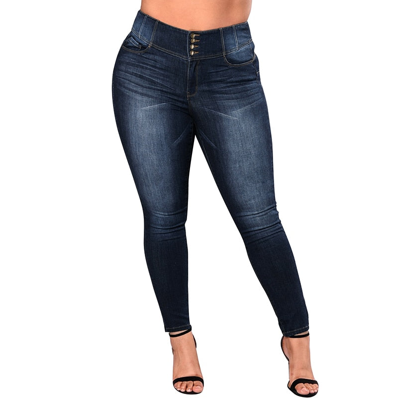 Women's Spring/Autumn Casual Stretch High Waist Skinny Jeans