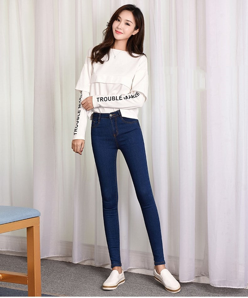 Women's Spring/Autumn High Waist Skinny Jeans