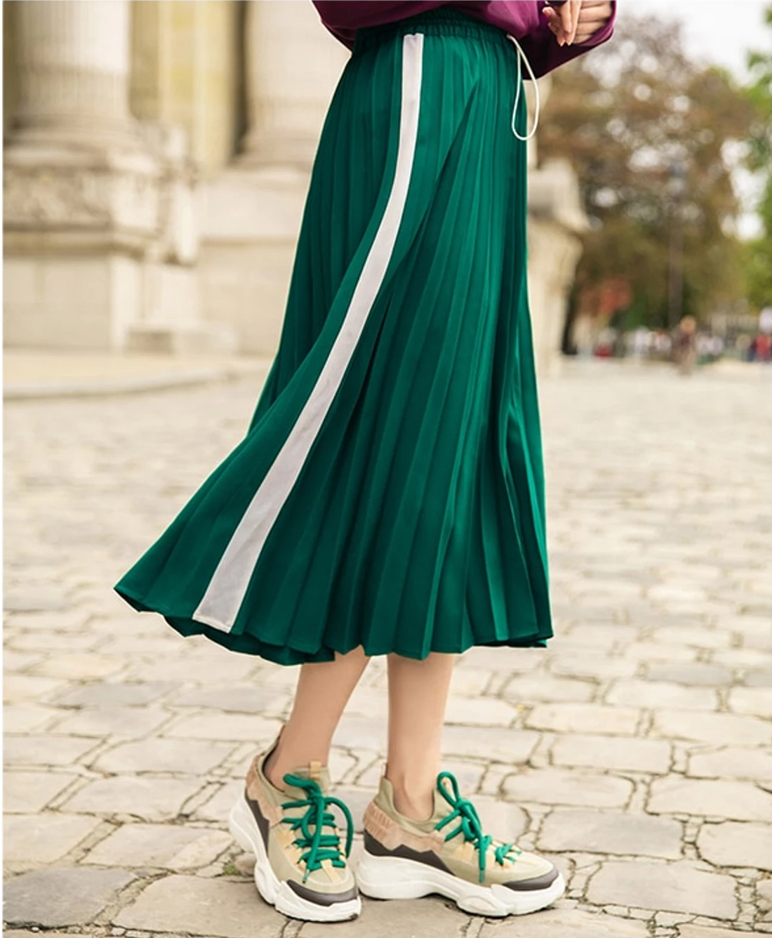 Women's Autumn Casual A-Line Pleated Long Skirt