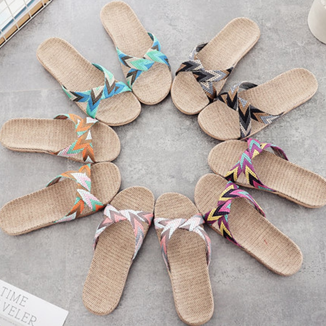 Women's Summer Flax Non-Slip Flip Flops