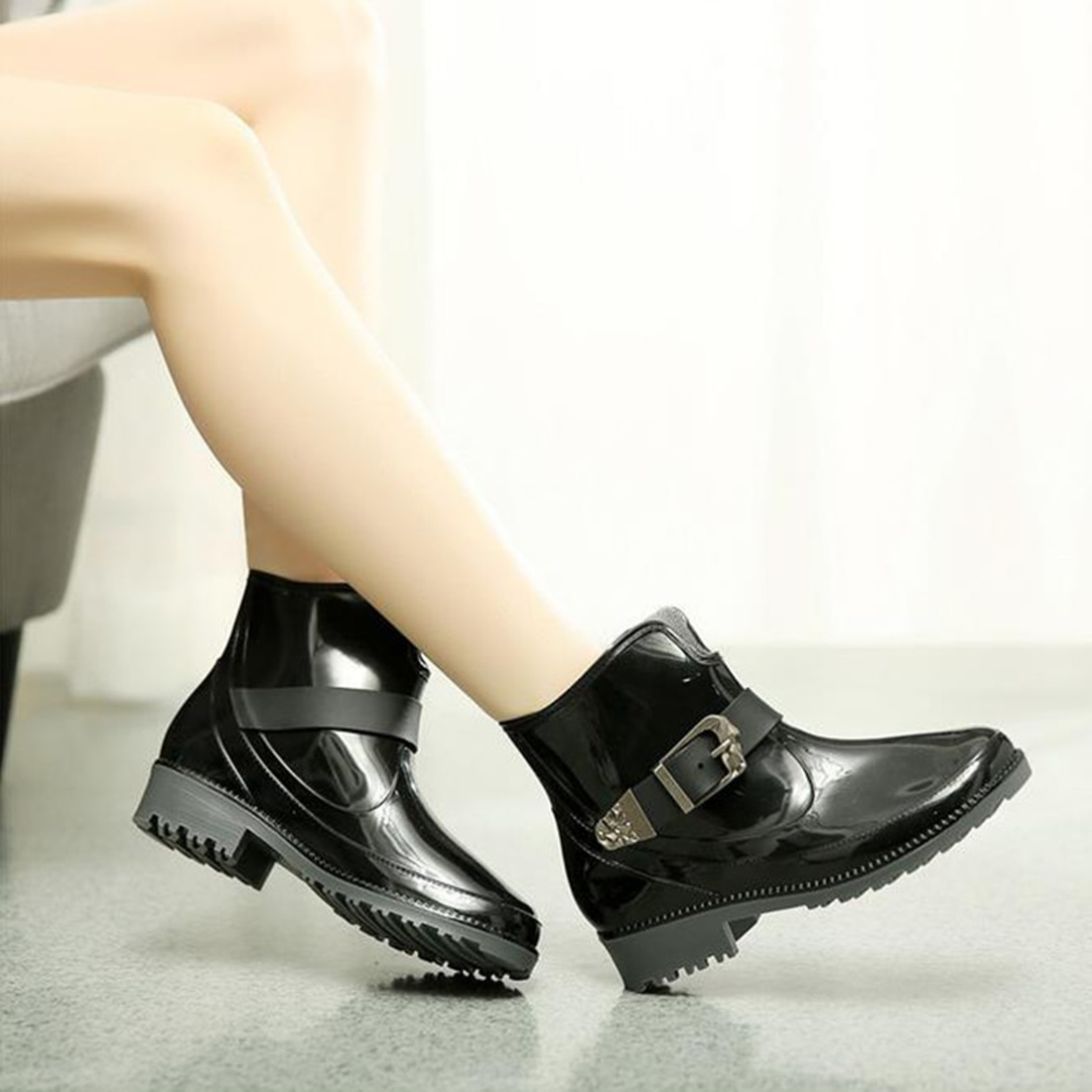 Women's Rubber Waterproof Rain Ankle Boots