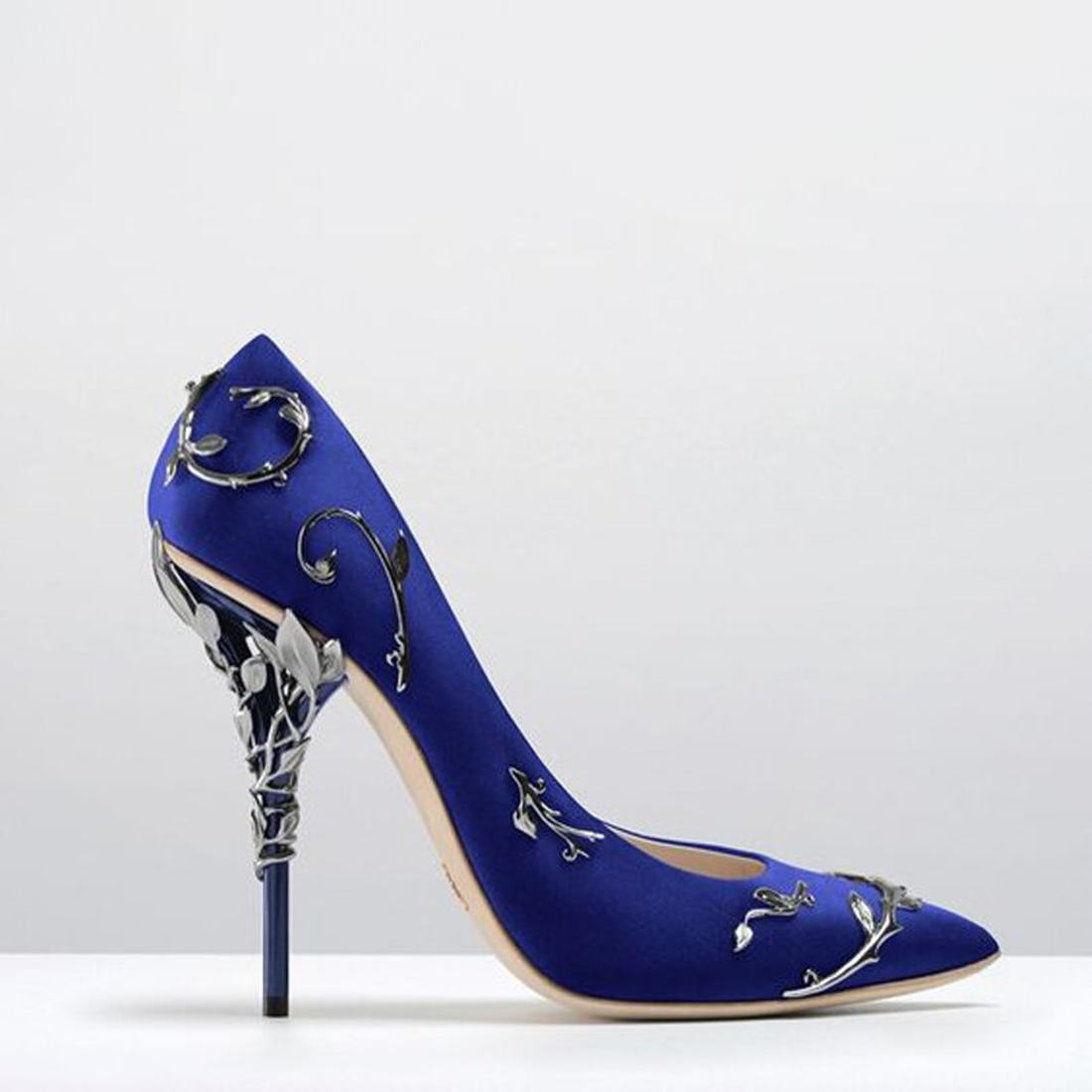 Women's Silk High Heel Pumps With Pointed Toe