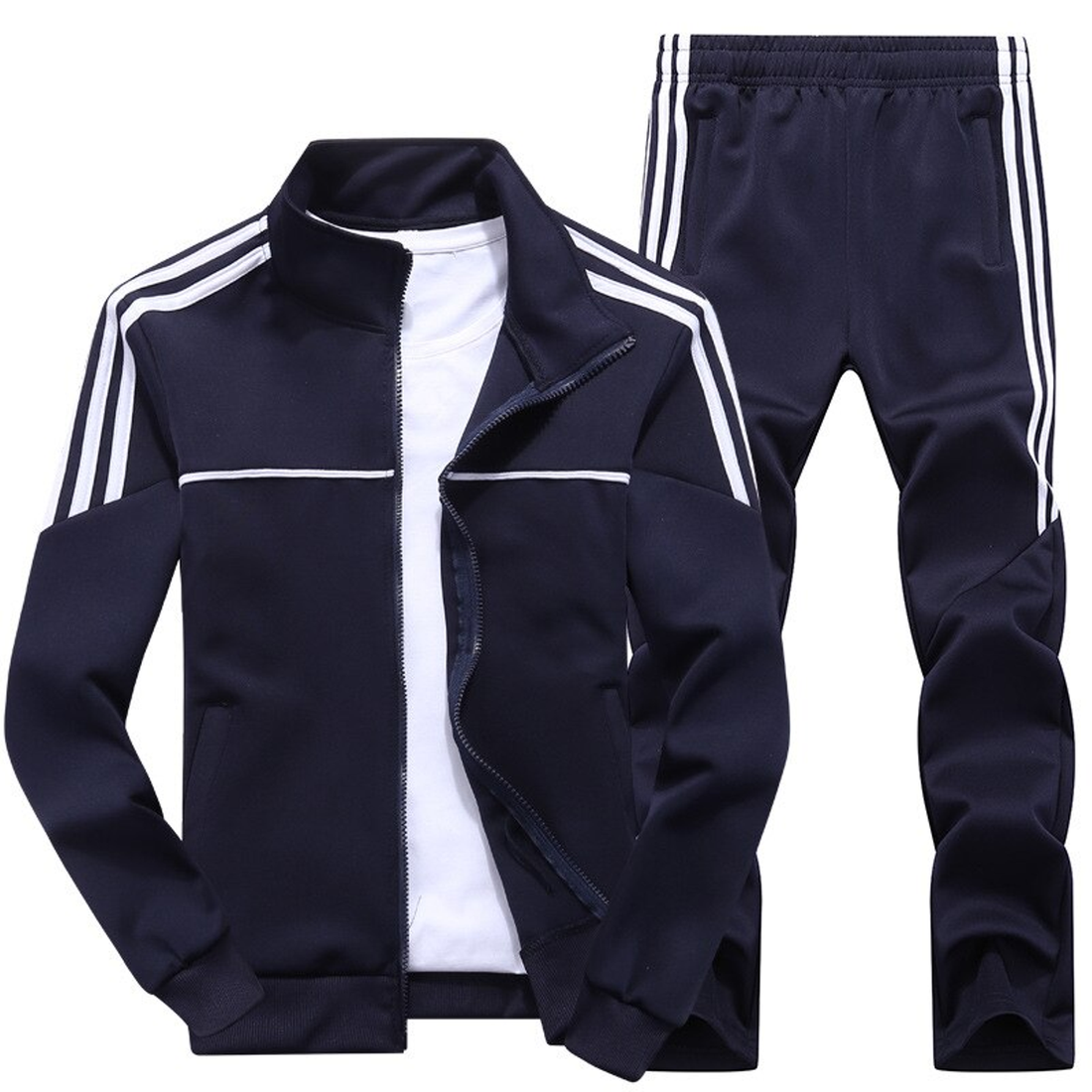 Men's Autumn Casual Tracksuit With Stripes