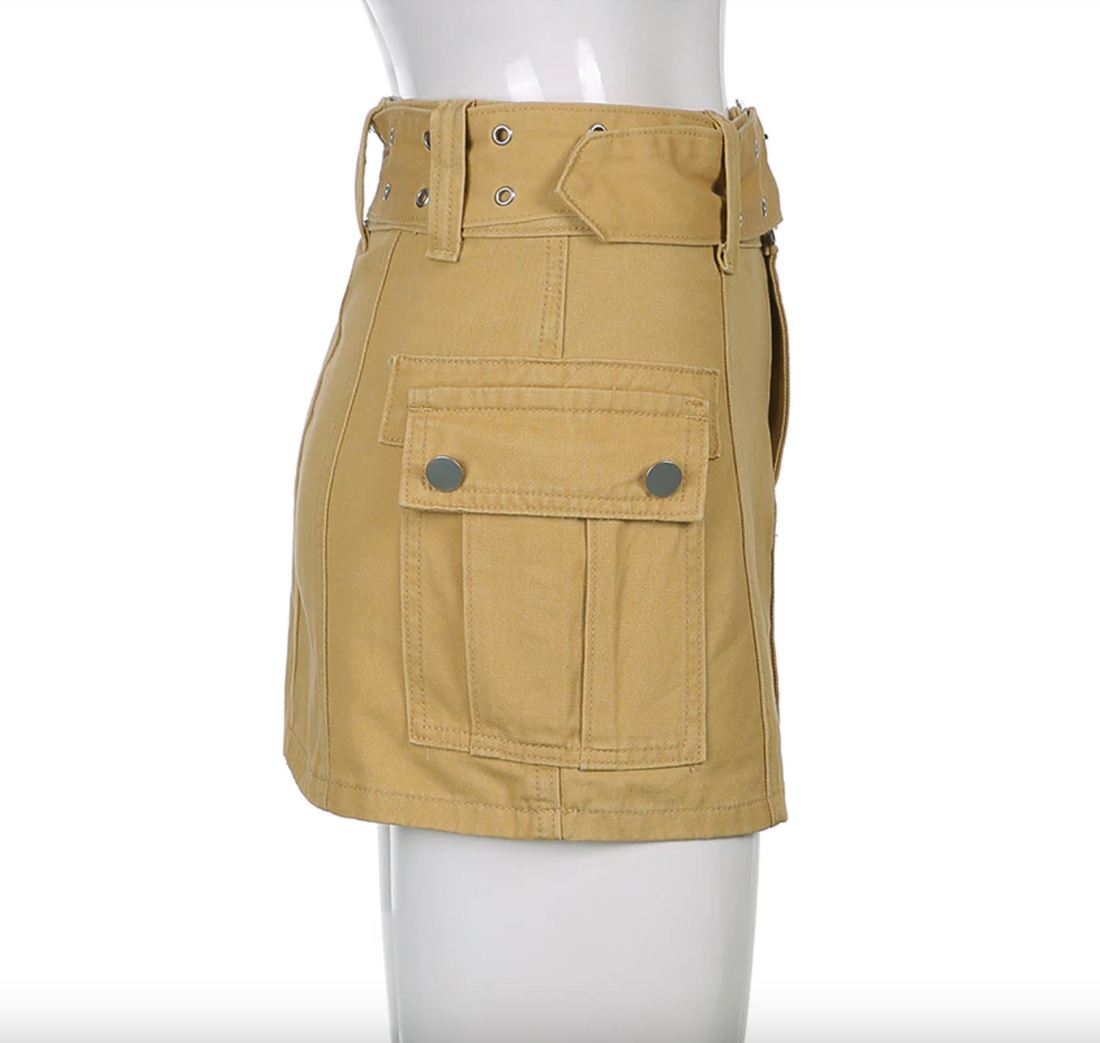 Women's Summer Casual Cargo Hight Waist Mini Skirt
