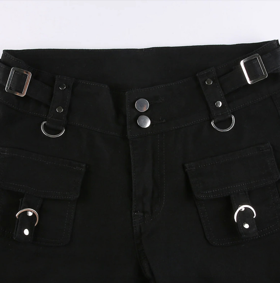 Women's Spring/Autumn Punk Gothic Low Waist Pants with Rivets