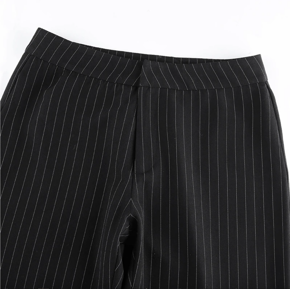 Women's Spring/Autumn Straight High Waist Striped Pants