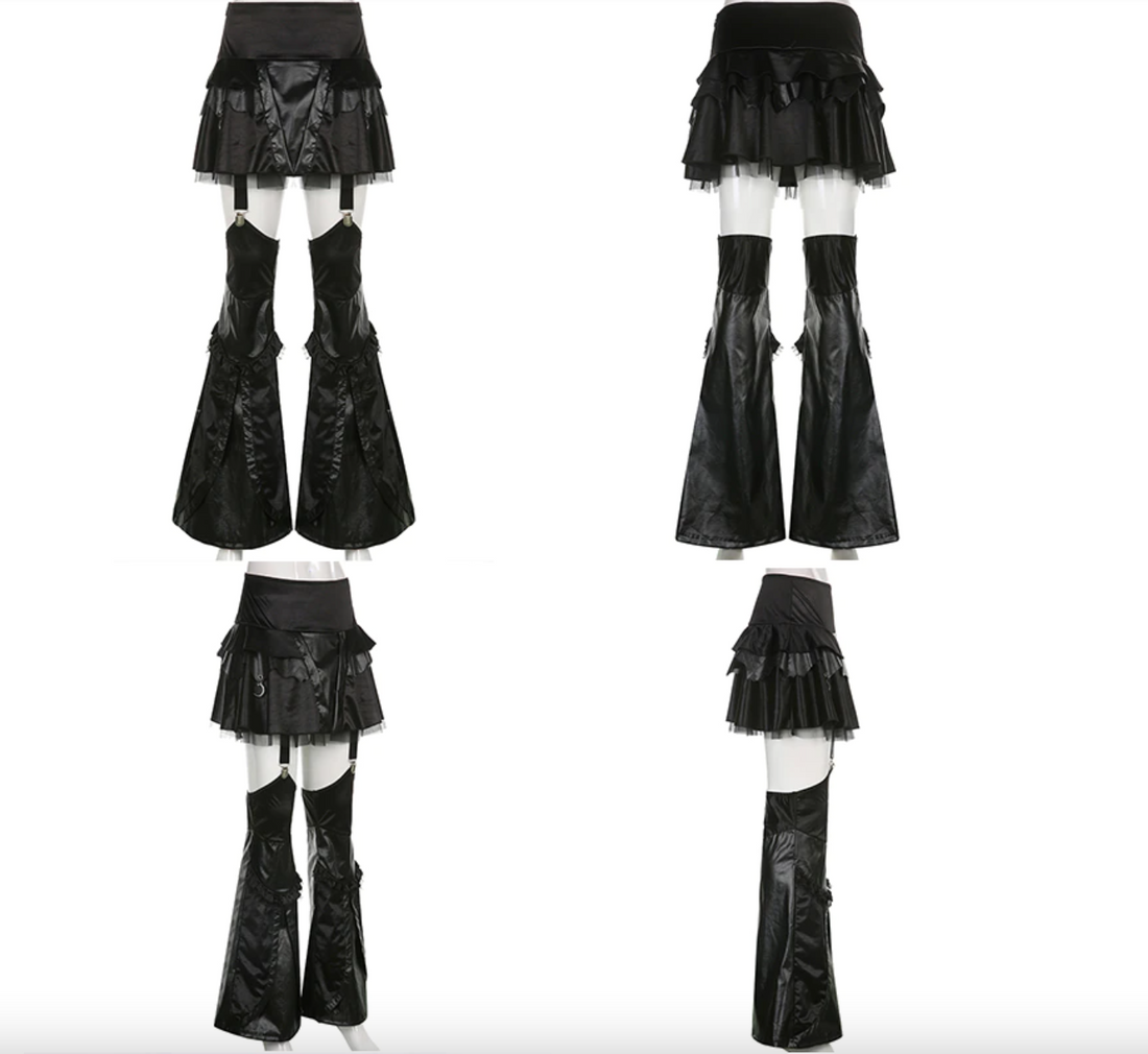 Women's Summer Mini Pleated Hight Waist Skirt with Trousers