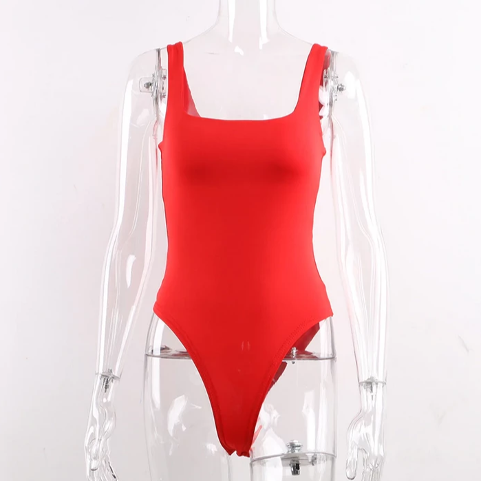 Women's Summer Casual Polyester Sleeveless Bodysuit