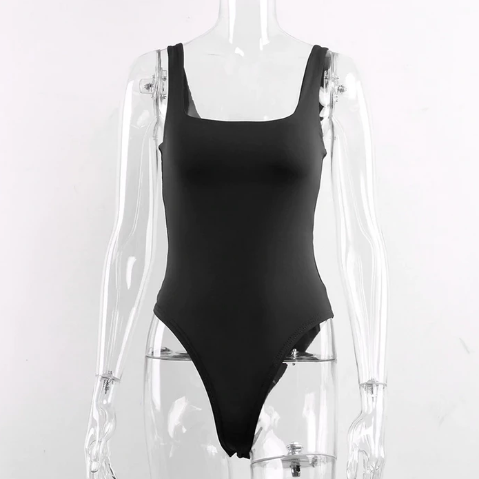 Women's Summer Casual Polyester Sleeveless Bodysuit