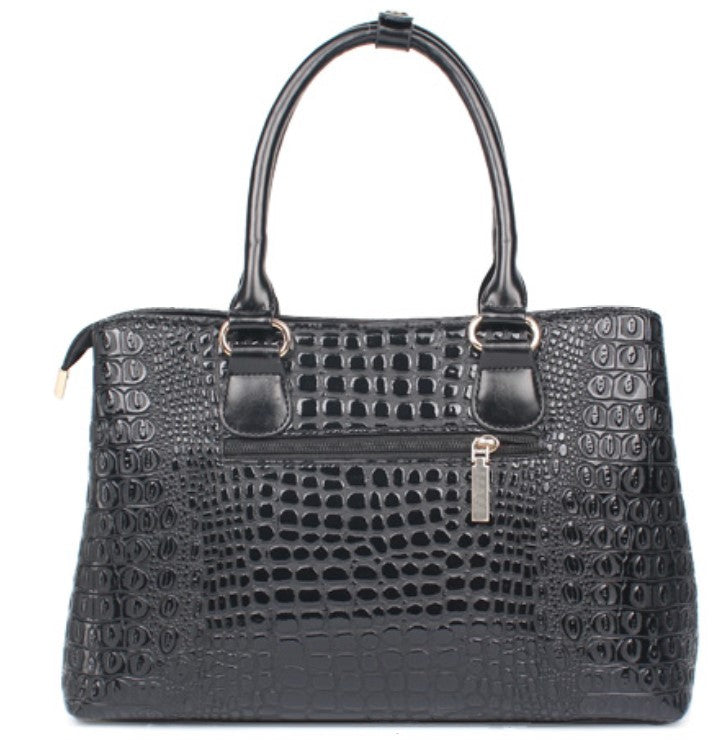 Women's Autumn Crocodile Leather Tote Handbag