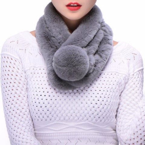 Autumn / Winter Rabbit Fur Women's Warm & Soft Scarf - Zorket