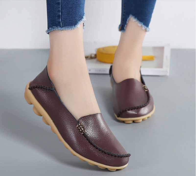 Women's Summer Soft Leather Casual Flats | Plus Size