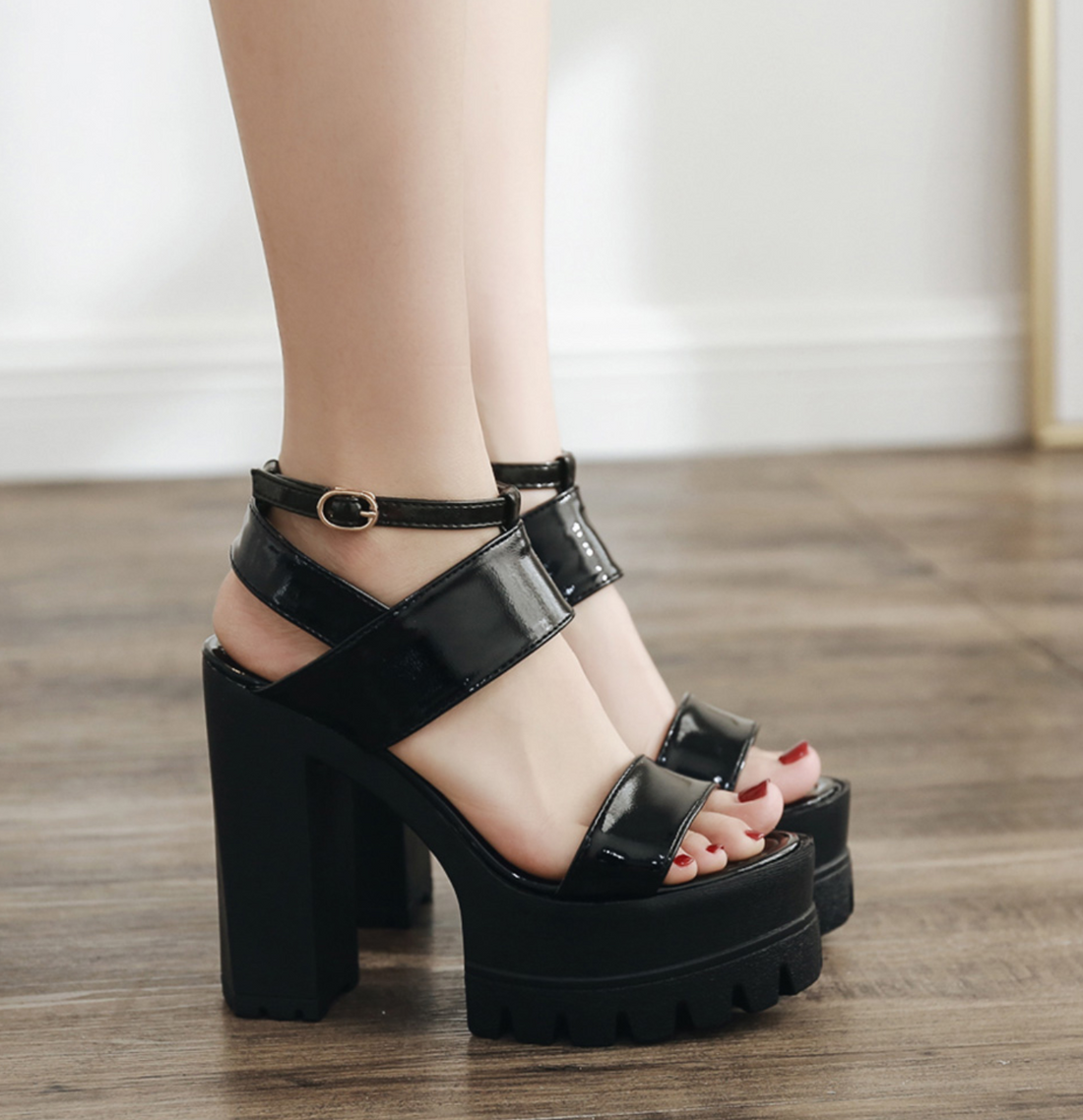 Women's Summer Soft Leather High Heels Sandals