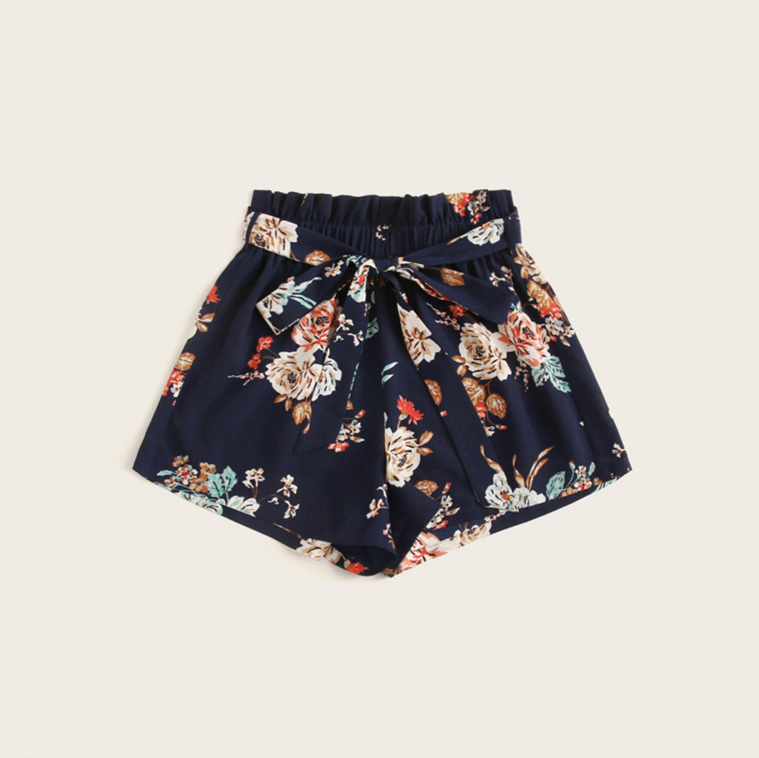Women's Summer Floral High-Waist Shorts