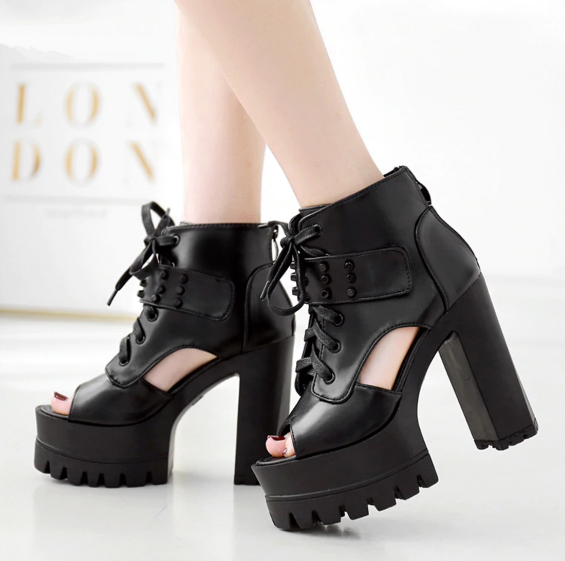 Women's Spring/Summer Lace-Up Ankle Boots