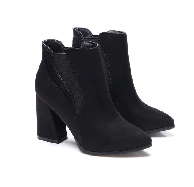 Women's Winter Leather Pointed Toe Ankle Boots