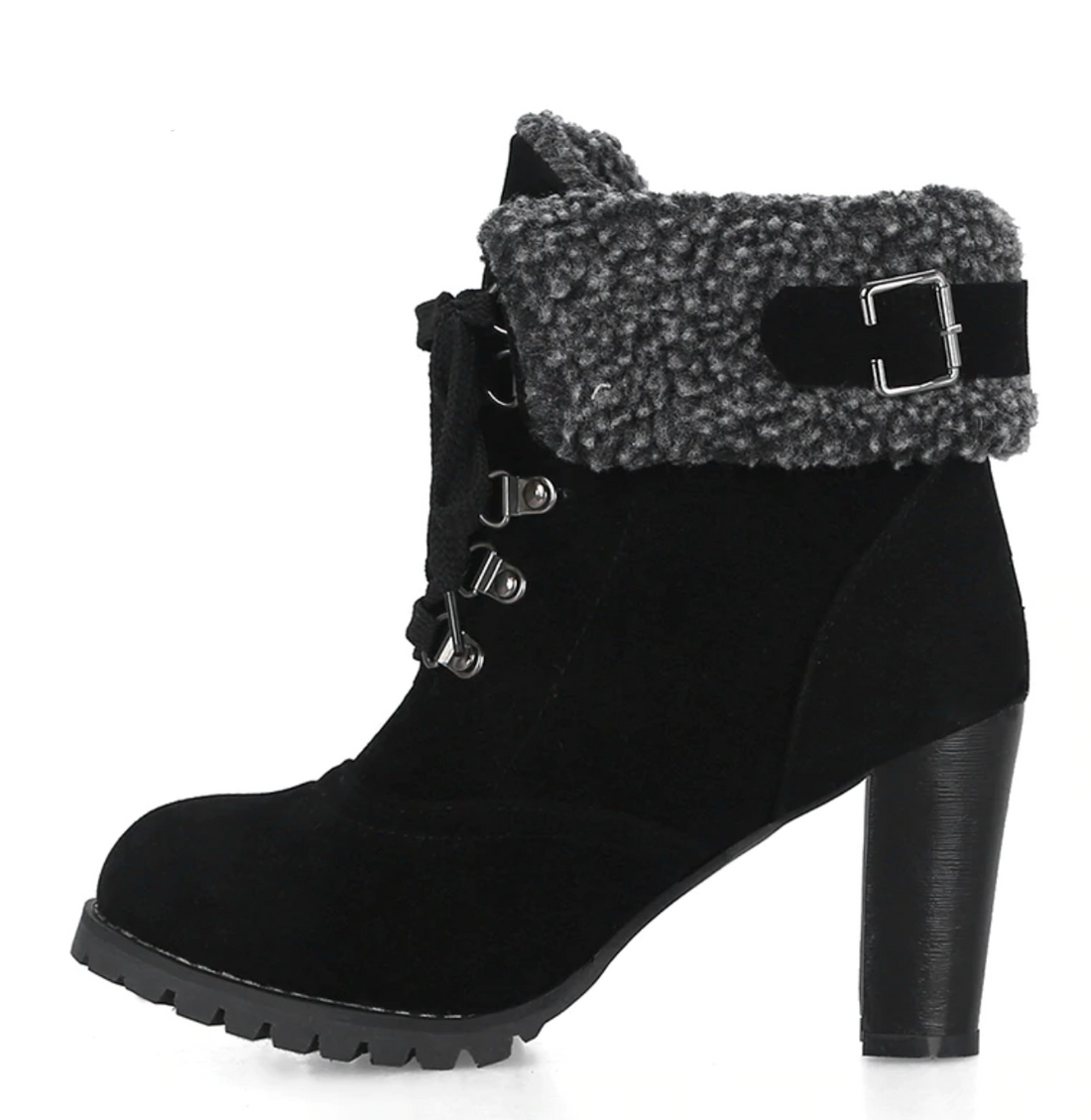 Women's Autumn/Winter Lace-Up Ankle Boots With Square Heels