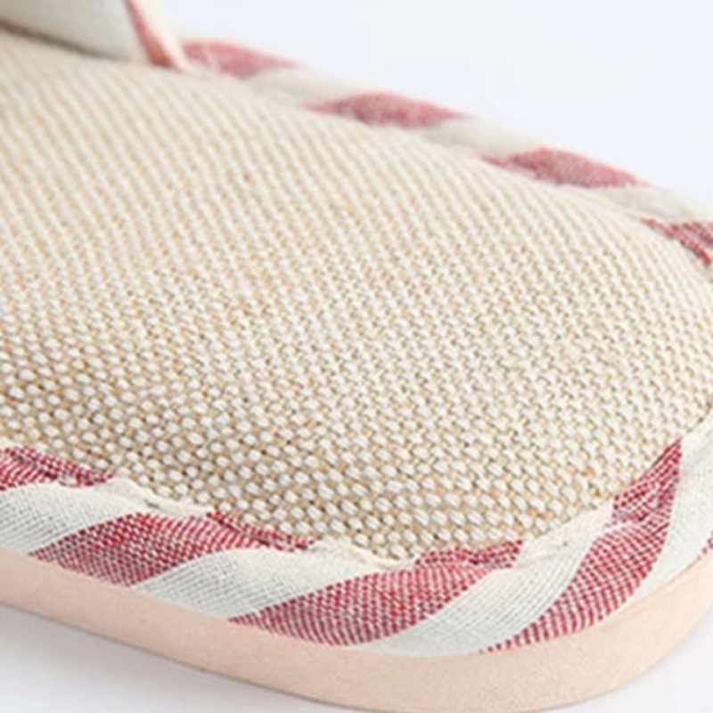 Women's Summer Casual Striped Linen Home Slippers