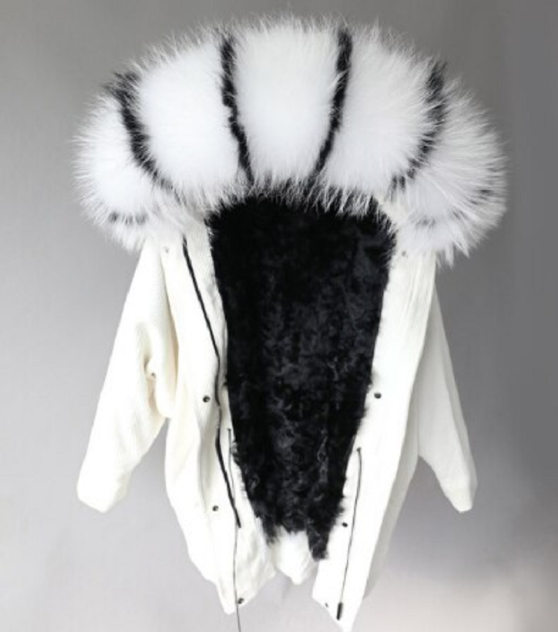 Women's Winter Casual Loose Warm Parka With Rabbit Fur