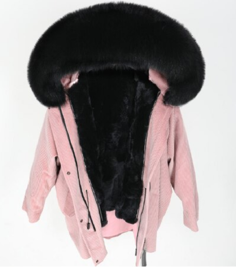 Women's Winter Casual Loose Warm Parka With Rabbit Fur