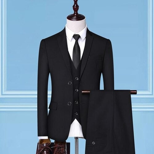 Men's Three-Piece Suit Set | Jacket & Pants & Vest