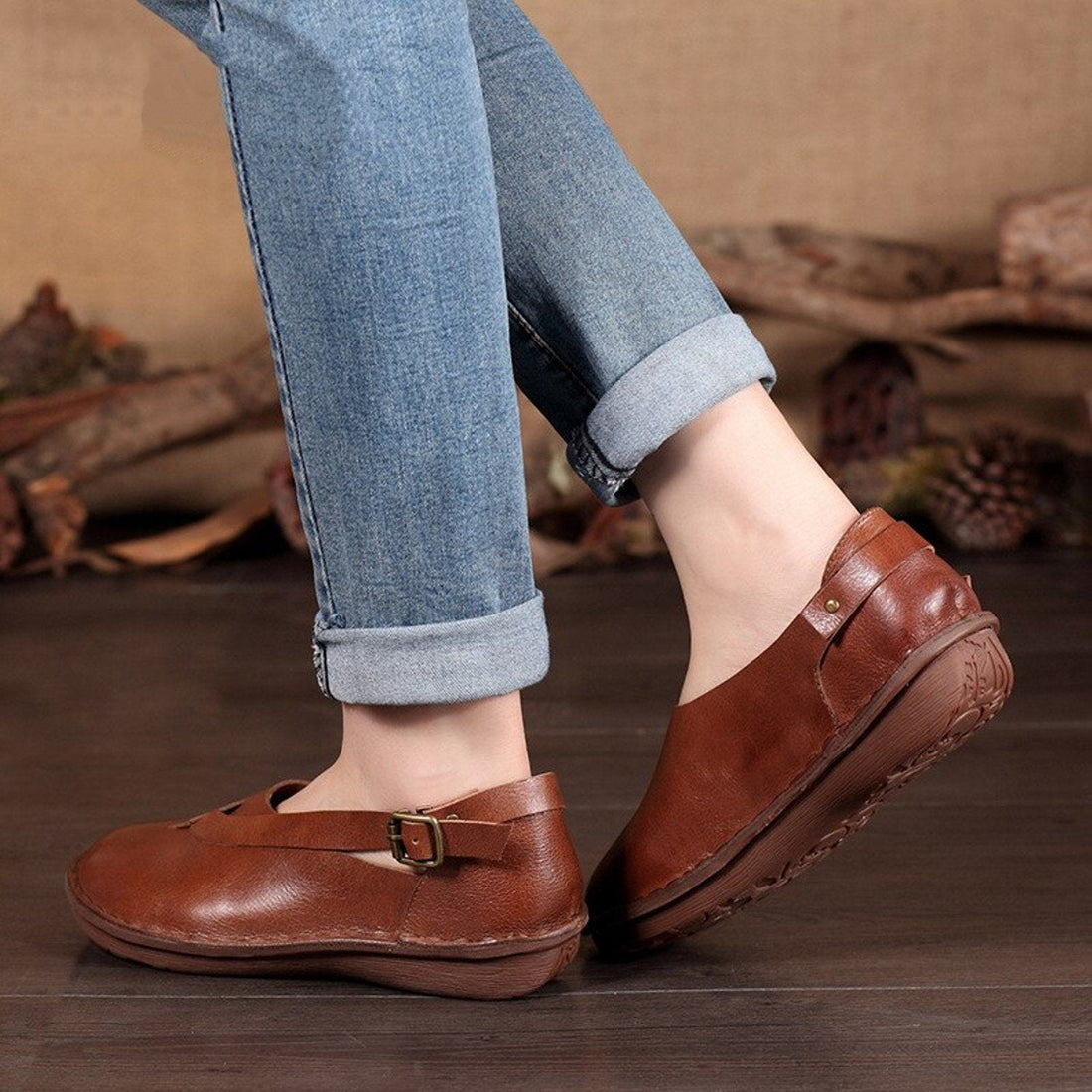 Women's Spring/Autumn Genuine Leather Casual Flats