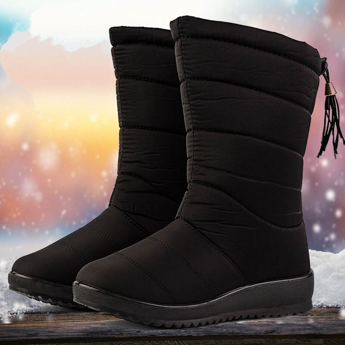 Women's Waterproof Warm Fur Snow Boots