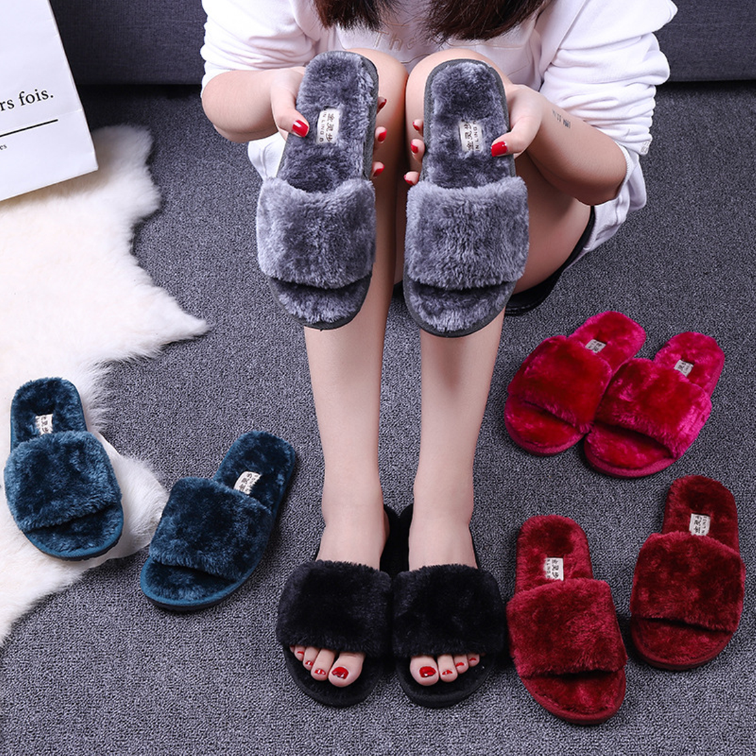 Women's Winter Casual Plush Home Slippers