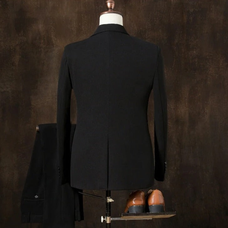 Men's Stand Collar Wedding Three-Piece Suit Set | Jacket & Pants & Vest