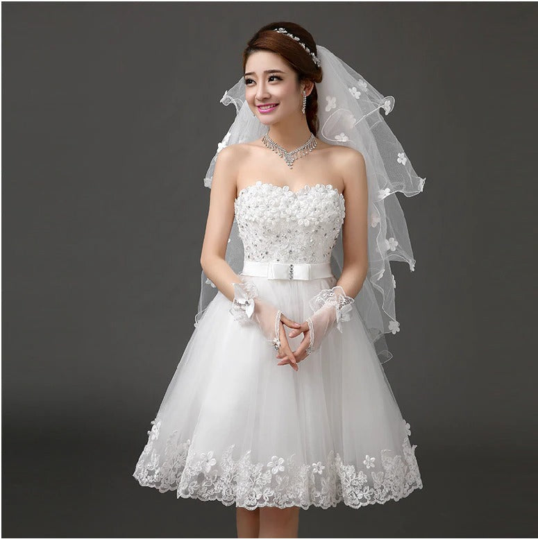 Women's White Short Wedding Dress