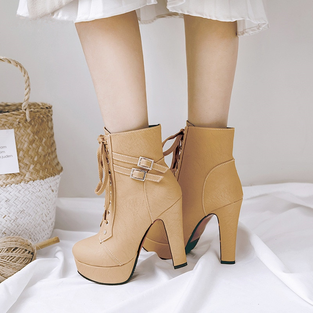 Women's Spring/Autumn High Heel Ankle Boots