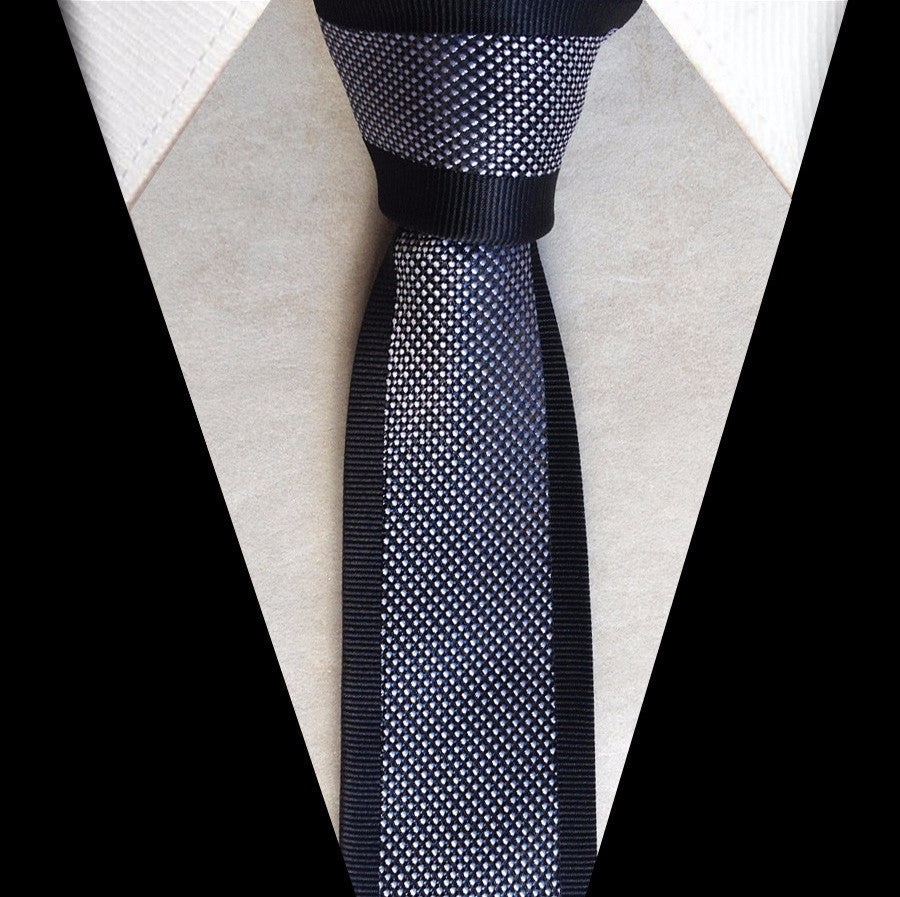Stylish Men's Necktie With Silver Dots - Zorket