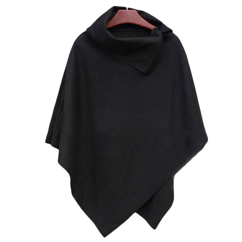 Female Casual Solid Color Poncho - Zorket