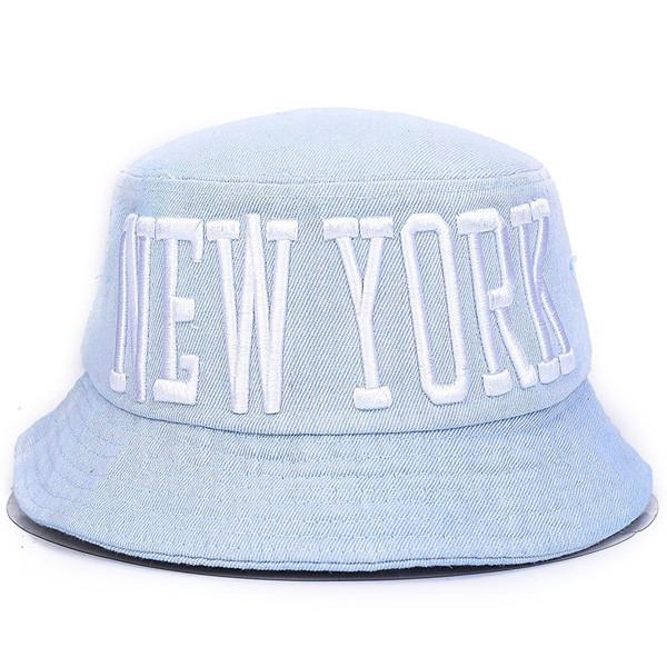 Women's Summer Cotton Bucket Hat With "New York" Embroidery