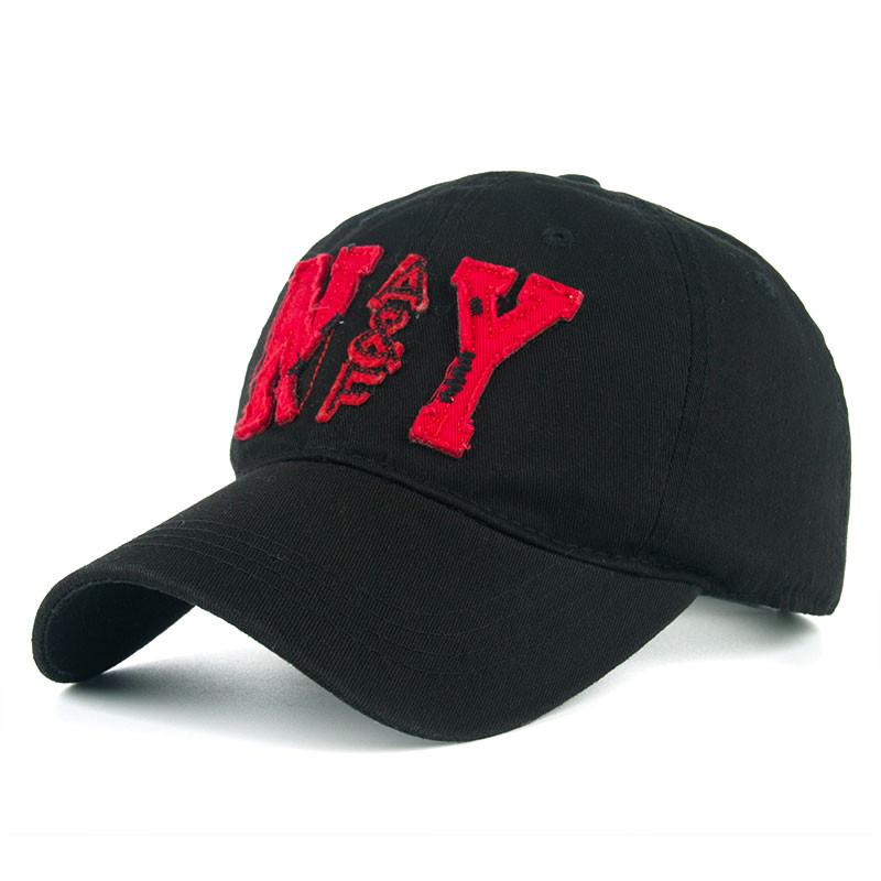 Cotton Baseball Cap With NY Embroidery For Men