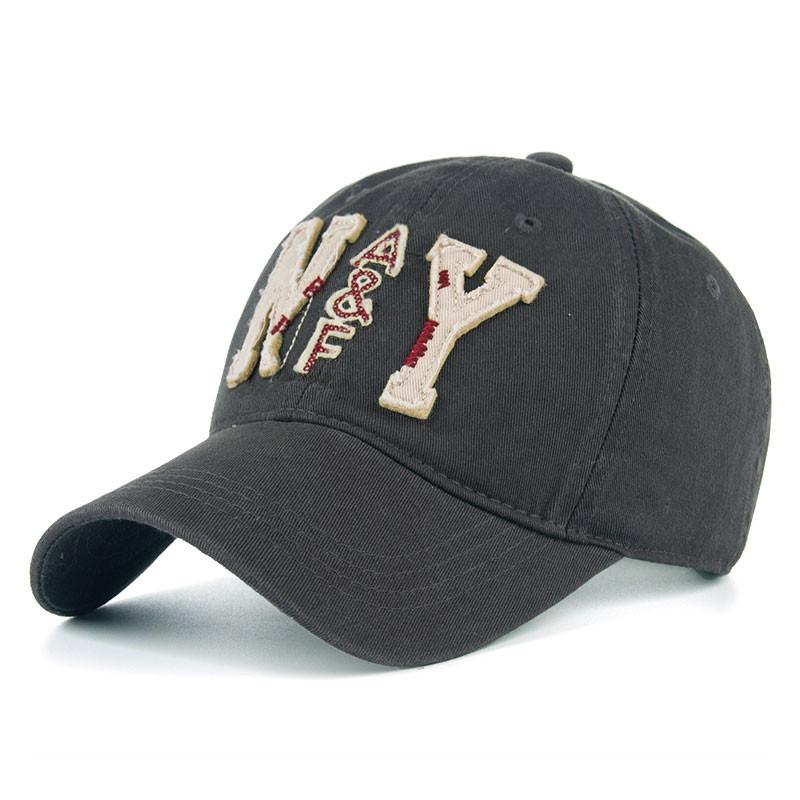 Cotton Baseball Cap With NY Embroidery For Men