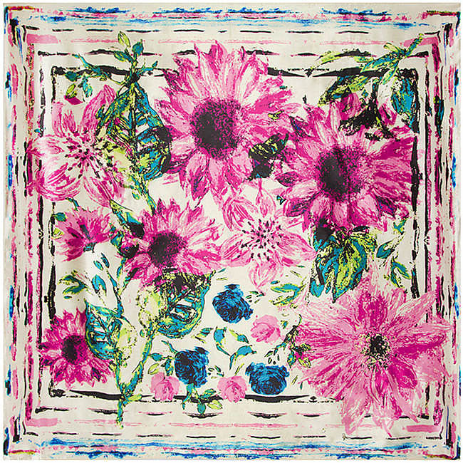 Square Floral Printed Women's Scarf - Zorket