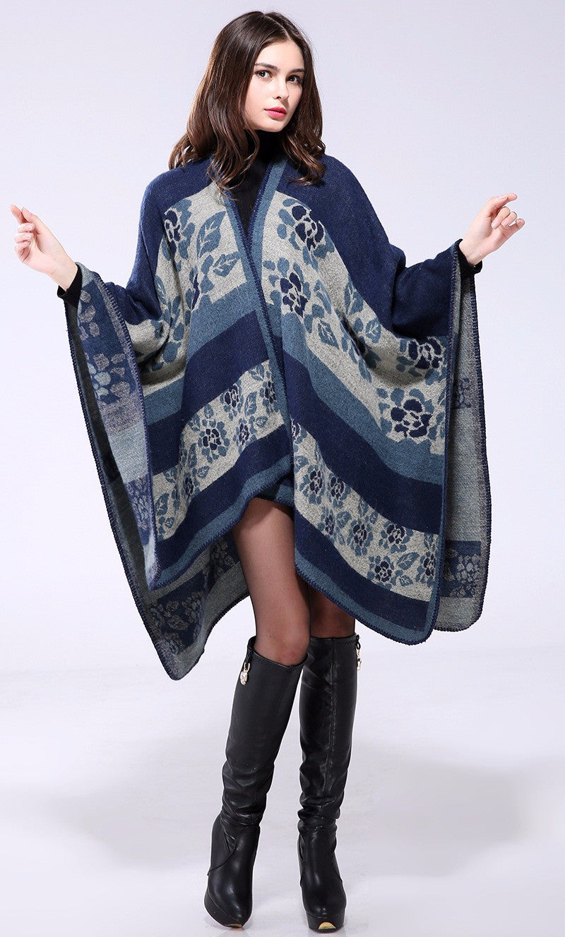 Winter Cashmere Warm Women's Blanket Poncho - Zorket