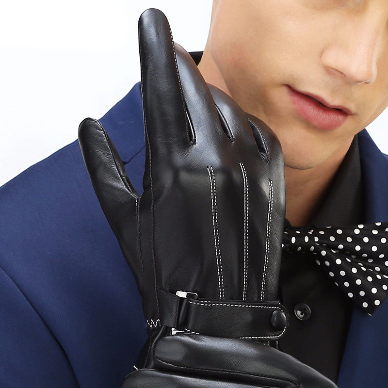 Men's Leather Touch Screen Gloves - Zorket
