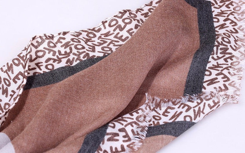 Women's Vintage Geometric Design Cotton Scarf - Zorket