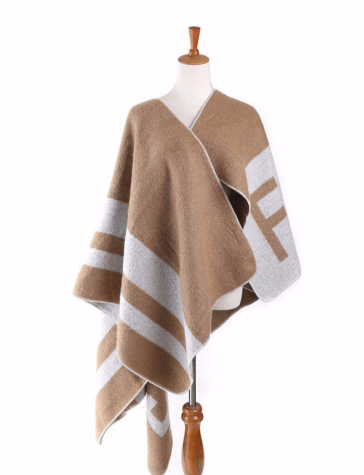 Women's Cashmere Wool Warm Winter Poncho - Zorket