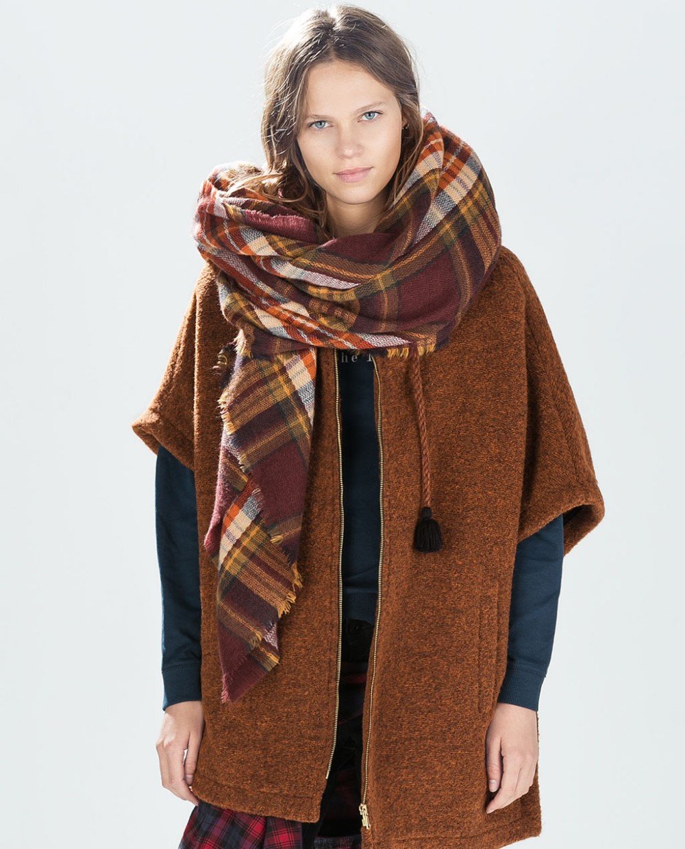 Cashmere Women's Plaid Thick Scarf
